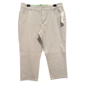 Coldwater Creek Beige Natural Fit Stretch Slim Leg Cropped Pants‎ Womens Size 12